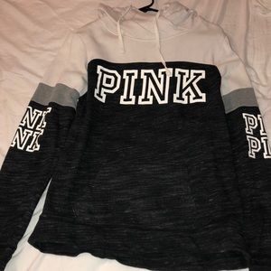 victoria secret PINK hoodie black/white/grey